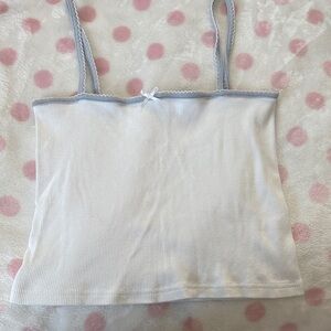 Brandy Melville White Camisole with Gray Trim